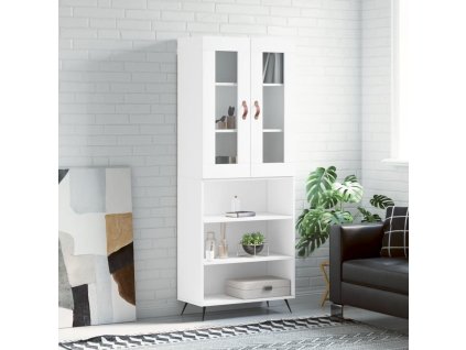 Skříň highboard 69,5 x 34 x 180 cm kompozitní dřevo [3198697] (Barva Bílá)