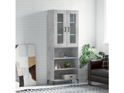 Skříň highboard 69,5 x 34 x 180 cm kompozitní dřevo [3198725] (Barva Betonová šedá)