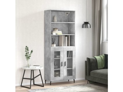 Skříň highboard 69,5 x 34 x 180 cm kompozitní dřevo [3189340] (Barva Hnědý dub)