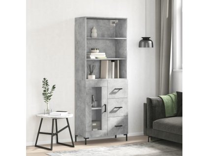 Skříň highboard 69,5 x 34 x 180 cm kompozitní dřevo [3189515] (Barva Šedá sonoma)