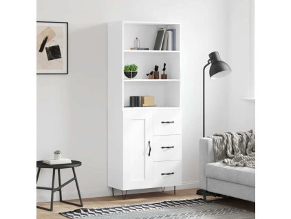 Skříň highboard 69,5 x 34 x 180 cm kompozitní dřevo [3190018] (Barva Kouřový dub)