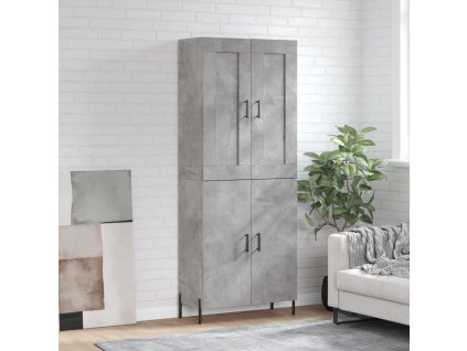 Skříň highboard 69,5 x 34 x 180 cm kompozitní dřevo [3199562] (Barva Černá)