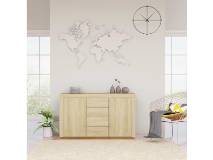 Příborník 120 x 36 x 69 cm kompozitní dřevo [801846] (Barva Bílá a dub sonoma)