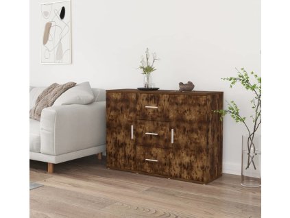 Příborník 90x29,5x65 cm kompozitní dřevo [823347] (Barva Kouřový dub)