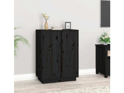 Příborník 60x35x80 cm masivní borové dřevo [814493] (Barva Černá)