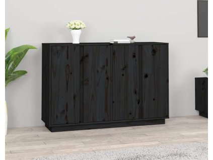 Příborník 120x35x80 cm masivní borové dřevo [814498] (Barva Černá)