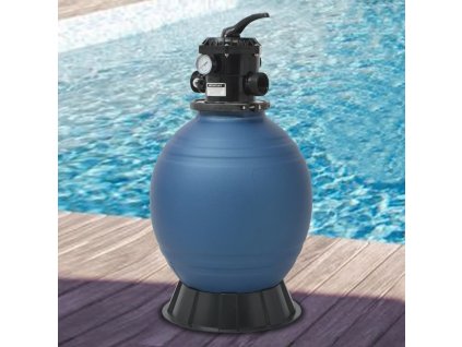 Bazénová písková filtrace s 6polohovým ventilem modrá 460 mm [91169]