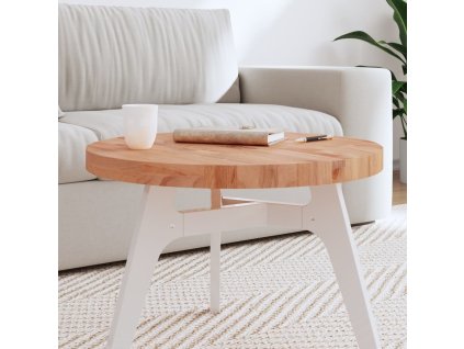 Stolní deska Ø 60 x 4 cm kulatá masivní bukové dřevo [355944] (Barva Hnědá)