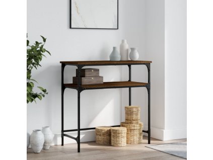 Konzolový stolek 75 x 35,5 x 75 cm kompozitní dřevo [834054] (Barva Hnědý dub)