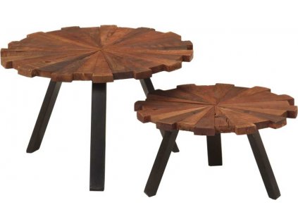 Konferenční stolky 2 ks masivní recyklované dřevo a železo [356250]