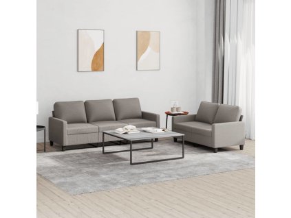 2dílná sedací souprava s poduškami textil [3201467] (Barva Taupe)