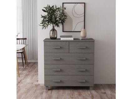 Příborník HAMAR 79 x 40 x 80 cm masivní borovice [340423] (Barva Světle šedá)