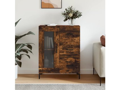 Příborník 69,5 x 34 x 90 cm kompozitní dřevo [828045] (Barva Černá)