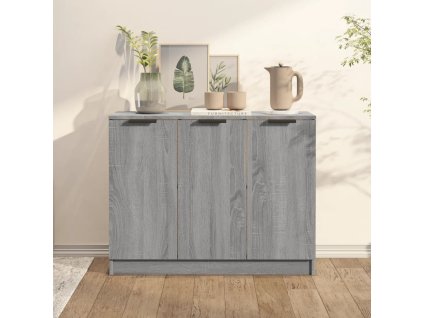 Příborník 90,5 x 30 x 70 cm kompozitní dřevo [817025] (Barva Šedá sonoma)