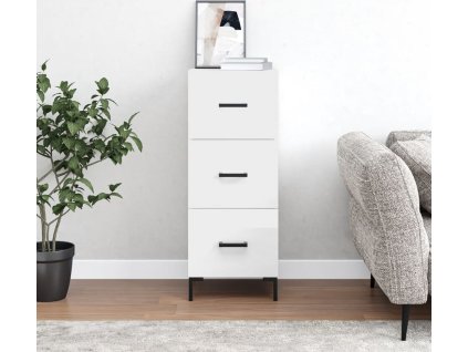 Příborník 34,5 x 34 x 90 cm kompozitní dřevo [828606] (Barva Bílá s vysokým leskem)