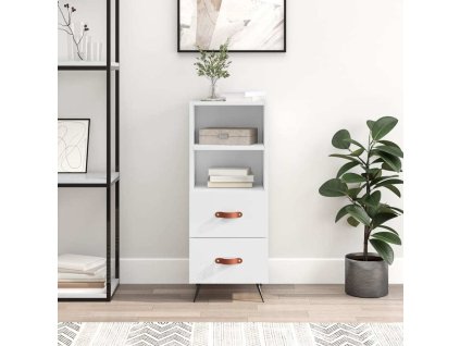 Příborník 34,5 x 34 x 90 cm kompozitní dřevo [828638] (Barva Bílá s vysokým leskem)