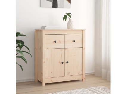 Příborník 70 x 35 x 80 cm masivní borové dřevo [813751] (Barva Šedá)