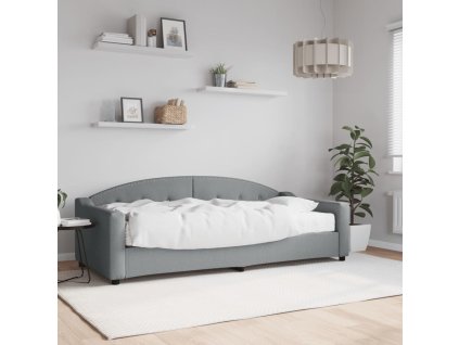 Válenda s matrací 90 x 200 cm textil [3197512] (Barva Světle šedá)