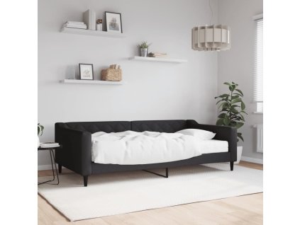 Válenda s matrací 100 x 200 cm textil [3197415] (Barva Černá)