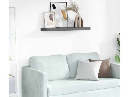 Poličky na zarámované obrázky 2 ks 80 x 9 x 3 cm MDF [323936] (Barva Šedá)