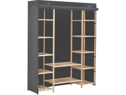 Šatní skříň 135 x 40 x 170 cm textil [248197] (Barva Šedá)