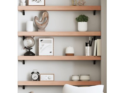 Nástěnná police 80x10x6 cm ošetřený masivní dub [363658] (Barva Světle hnědá)