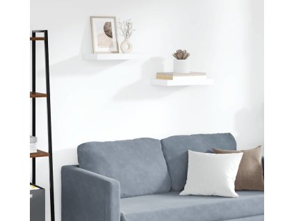 Plovoucí nástěnné police 2 ks 40 x 23 x 3,8 cm MDF [323806] (Barva Bílá)