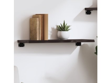 Nástěnná police 60x20x2 cm ošetřený masivní dub [363761] (Barva Tmavě hnědá)