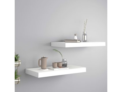 Plovoucí nástěnné police 2 ks 50 x 23 x 3,8 cm MDF [323809] (Barva Bílá)