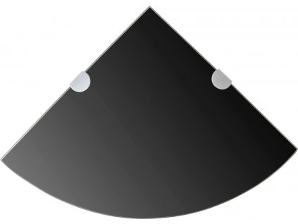 Rohová police s chromovými podpěrami sklo 35x35 cm [243856]