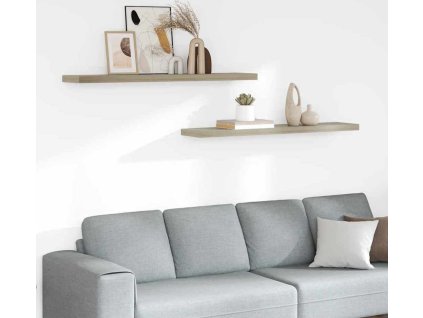 Plovoucí nástěnné police 2 ks 120 x 23,5 x 3,8 cm MDF [323884] (Barva Dub)