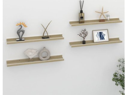 Nástěnné police 4 ks 60 x 9 x 3 cm [326715] (Barva Modrá)