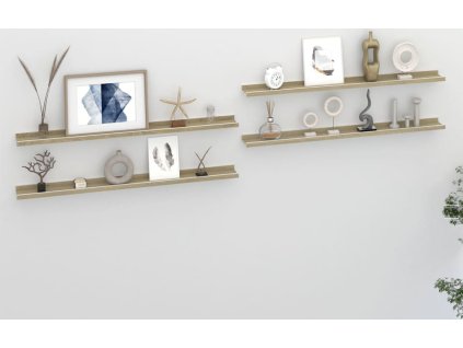 Nástěnné police 4 ks 100 x 9 x 3 cm [326717] (Barva Modrá)