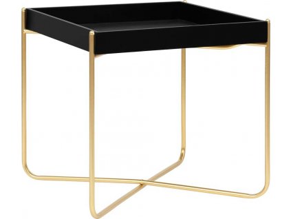 Jídelní stůl černý a zlatý 38 x 38 x 38,5 cm MDF [322799]