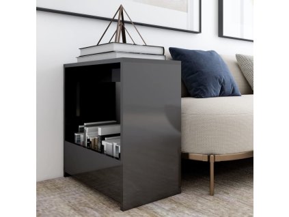 Odkládací stolek 50 x 26 x 50 cm kompozitní dřevo [806695] (Barva šedá s vysokým leskem)