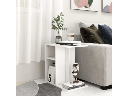 Odkládací stolek 50 x 30 x 50 cm dřevotříska [803020] (Barva Bílá)