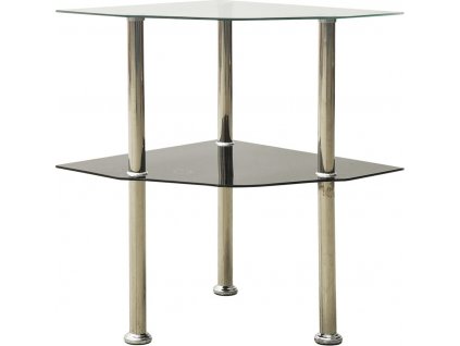 2patrový odkládací stolek průhledný 38×38×50 cm tvrzené sklo [322794]