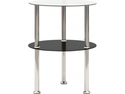 2patrový odkládací stolek průhledný 38 cm tvrzené sklo [322788]