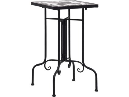 Mozaikový odkládací stolek a bílý keramika [46711] (Barva Černá)