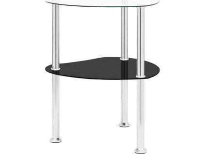 2patrový odkládací stolek průhledný 38×38×50 cm tvrzené sklo [322786]