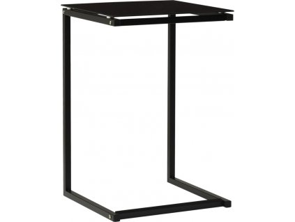 Odkládací stolek černý 40 x 40 x 60 cm tvrzené sklo [322784]