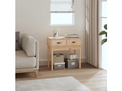 Konzolový stolek 76,5 x 40 x 75 cm masivní borové dřevo [821749] (Barva Přírodní)