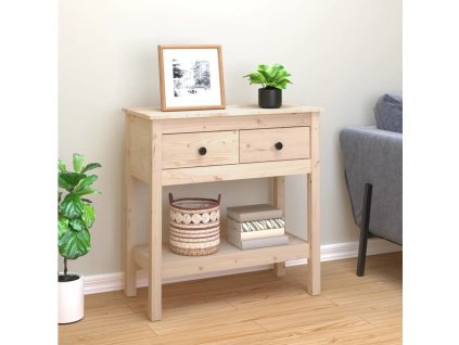 Konzolový stolek 75 x 35 x 75 cm masivní borové dřevo [814619] (Barva Přírodní)