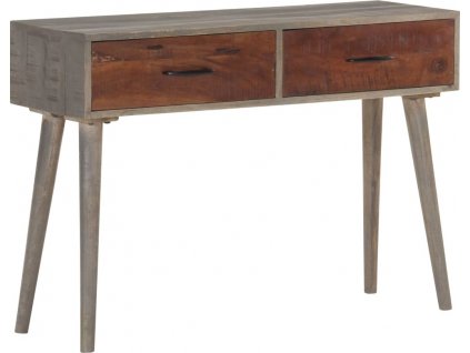 Konzolový stolek šedý 110 x 35 x 75 cm masivní hrubý mangovník [321807]