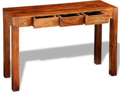 Konzolový stolek se 3 zásuvkami 80 cm masivní sheeshamové dřevo [242441]