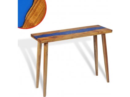 Konzolový stolek teak a pryskyřice 100 x 35 x 75 cm [245068]
