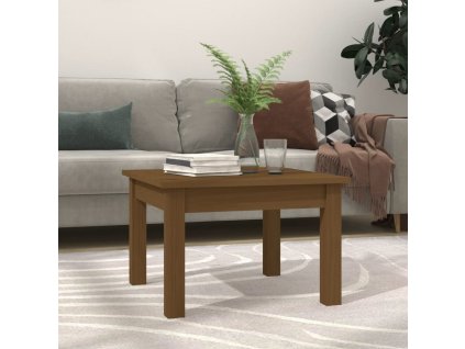 Konferenční stolek 45 x 45 x 30 cm masivní borové dřevo [814227] (Barva medová hnědá)