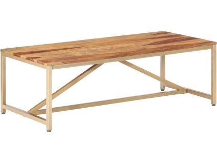 Konferenční stolek 120 x 60 x 40 cm masivní dřevo [286339] (Barva Hnědá)