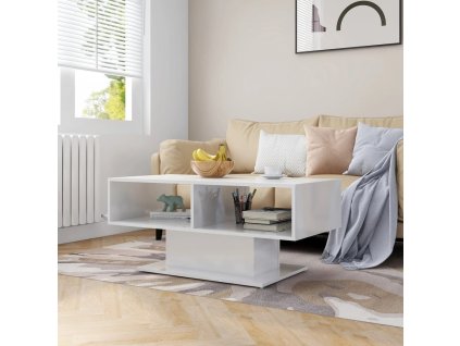 Konferenční stolek 103,5 x 50 x 44,5 cm kompozitní dřevo [806828] (Barva Bílá s vysokým leskem)