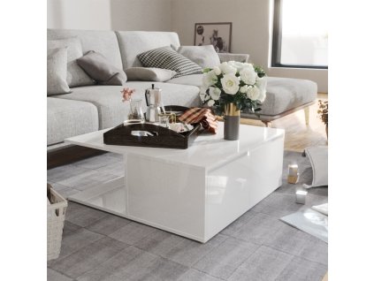 Konferenční stolek 80 x 80 x 31 cm kompozitní dřevo [806882] (Barva Bílá s vysokým leskem)